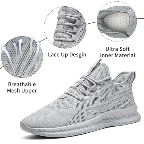 Image of Mens Walking Shoes Tennis Slip on Sneakers Running Jogging Athletic Gym Ultra Lightweight Breathable Comfortable Non Slip Fashion