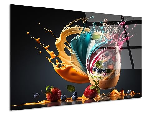 DECLINA, tableau décoration murale, cadre verre acrylique, tableau déco smoothie de fruits, art...