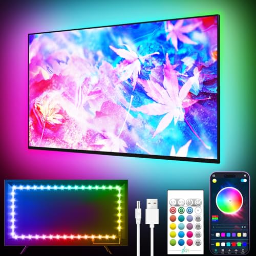 GIPOYENT TV-Lichtleiste, Music Sync LED TV-Hintergrundbeleuchtung, für...