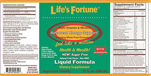 Life's Fortune Whole Food Multivitamin Liquid, Natural Energy Source, Full Spectrum of Vitamins, Minerals, Antioxidants, Amino Acids, Enzymes, Superfood Greens, Fruits, Veggies & More, 32 Fluid Ounces - Image 4
