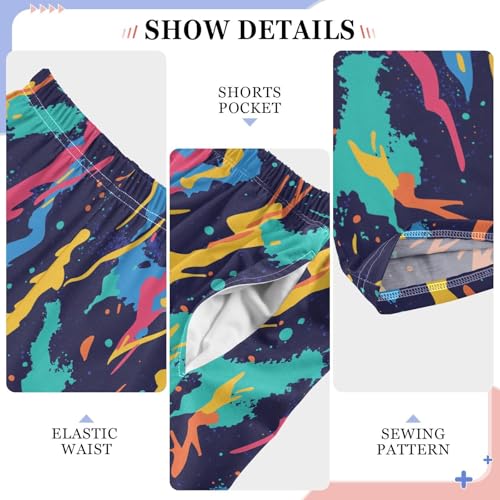 Boys' Pants Colorful Lightning Bolts Brush Long Bottoms Jogger Pants Elastic Waist Trousers with Pockets S-XL4