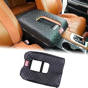 Aunginsy Car Leather Center Console Protector Cover Compatible with Toyota Tundra 2007-2020 Center Console Armrest Seat Box Cover Cushion Lid Protector Pad Waterproof Anti-Scratch Interior Accessories