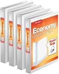 Cardinal Binders 3 Ring, 2 Inch, White, ClearVue View Cover, 475-Sheet Capacity, PVC-Free, Recycled Fiber, 2 Interior Pockets, 4-Pack for School, Office or Home Organization
