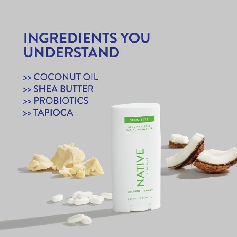 Miniatura 2 de Native Desodorante sensible  Desodorante natural para mujeres y hombres sin aluminio sin bicarbonato de sodio sin ftalatos sin talco aceite de coco