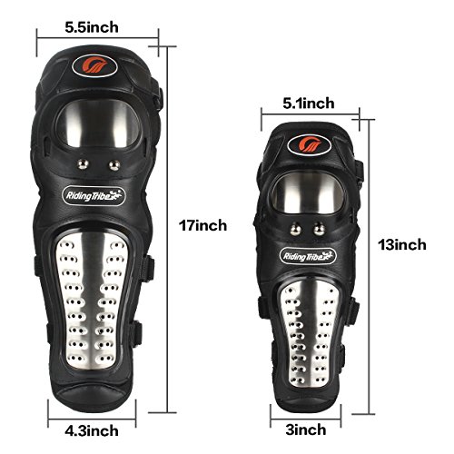 image for GES Knee Pads Motorcycle - 4Pcs Adults Alloy Steel Motorcycle ATV Moto