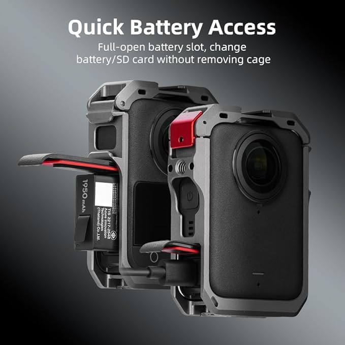 Image of TEKTONIC TCC-OM360 Metal Cage for DJ I Osmo 360 - Protective Camera Cage with Cold Shoe Mounts & 1 /4″ Screw Holes | Vlogging & Action Filming Accessory