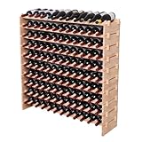 FDHUIJIA Wood Stackable Storage Modular Wine Rack Cabinet 120 Bottle freestanding Floor Wine Bottle Holder Display Shelves