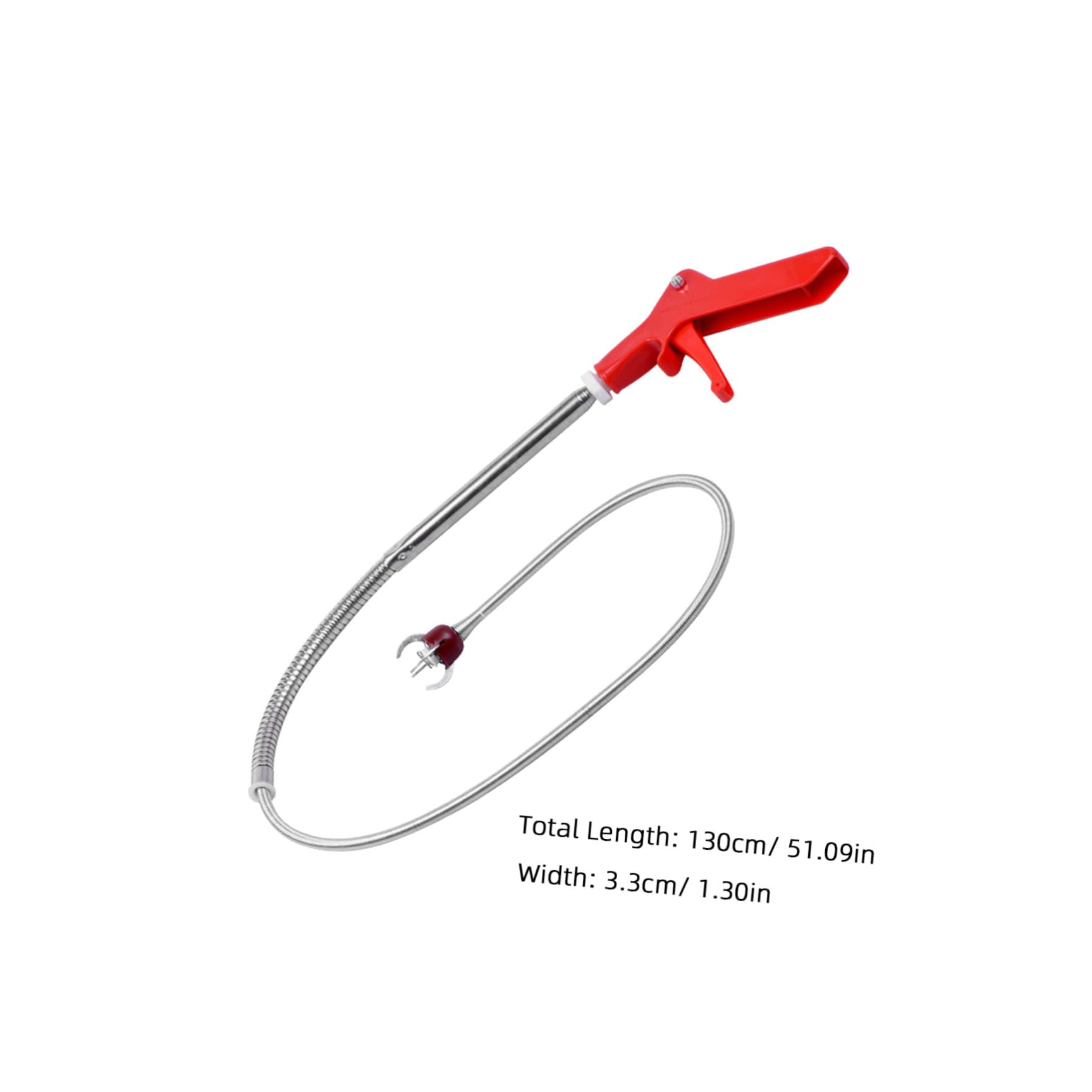 Déboucheur de Toilettes à Serpent Flexible 1,80 M Pince Télescopique à 4 Griffes, Outil de Nettoyage des Canalisations Tubulaires pour Récupération D’objets Obstruant Wc