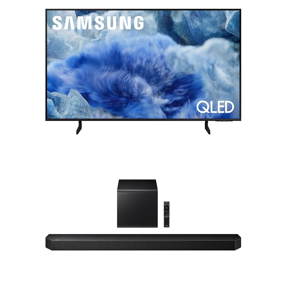 Samsung 65-Inch Class QLED Q8F 4K UHD Smart TV (2025 Model) Q4 AI Processor, 100% Color Volume + Samsung Q800F 5.1.2ch Q Series Soundbar + Subwoofer, Wireless Dolby Atmos (HW-Q800F, 2025)