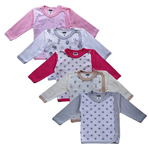 MEA BABY Baby Wickelshirt Langarm Baumwolle 5er Pack. Wickelshirt Baby...