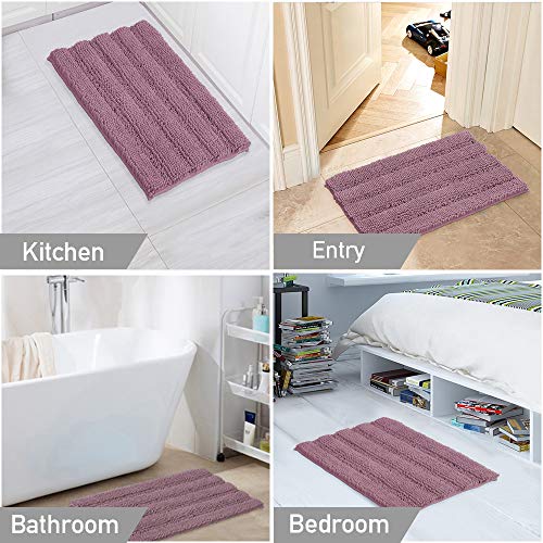 Image of 2 Piece Bathroom Rug Set with Toilet Mat, Soft Absorbent Chenille, Non-Slip