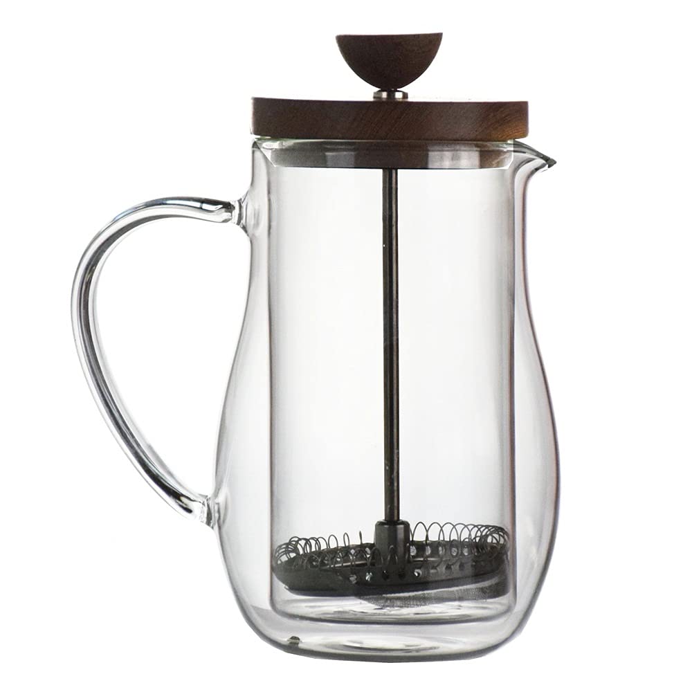 RWRAPS Olla de Prensa Francesa Tetera Vidrio Resistente al Calor Doble Pared con filtros Cafetera de Prensa Francesa Olla Fácil de Limpiar y Usar (Color : Clear, Size : 350ML) (Transparent 600ML)