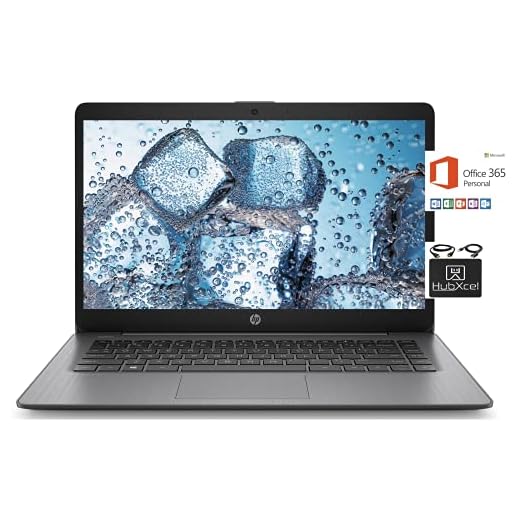 2021 Newest HP 14 inch HD Laptop Computer, Intel Celeron N4000 up to 2.6 GHz, 4GB DDR4, 64GB eMMC Storage, WiFi , Webcam, HDMI, Bluetooth, 1 Year Microsoft 365,Windows 10 S, Black + Hubxcel Cables