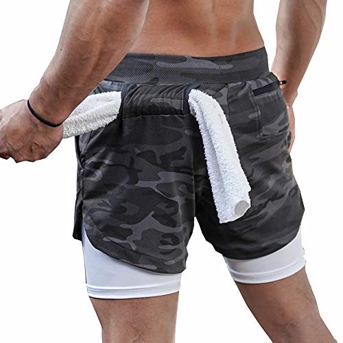 Wonderfer Men's Running Shorts Quick Dry Lightweight Workout 2 in 1 Short Pants 7