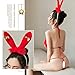 YOMORIO Anime Lingerie Red Cute Plush Bikini Bunny Girl Sexy Cosplay Outfit (Rabbit Ears)