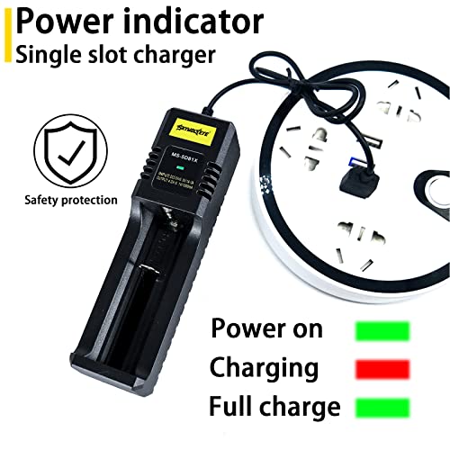 18650 battery charger USB Single Slot Battery Charger for Lithium 21700 26650 10440 14500 18500 16340 18650 (battery) - Thumbnail 3