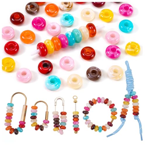 200pcs 14mm Large Hole Beads for Carabiner Bag Charm Keychain