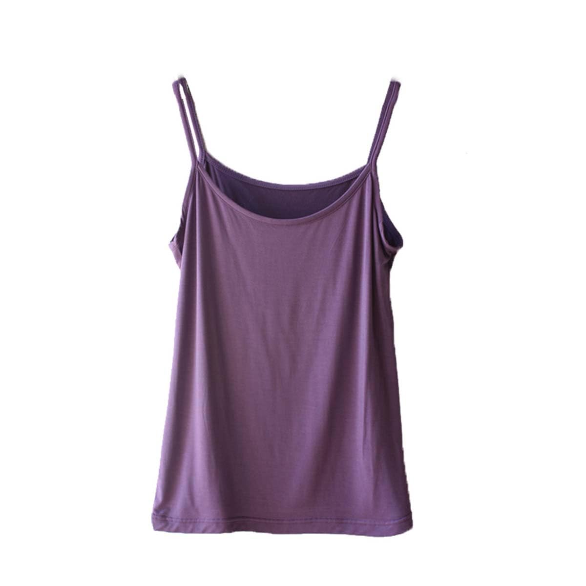 Ywtaenoh Women's Purple Modal Camisole Top Spaghetti Strap Tank Top Basic Cami Shirts Tube Tops
