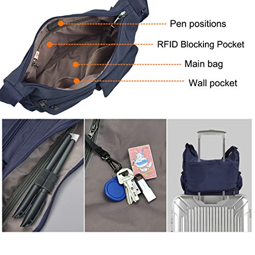 Image of VOLGANIK ROCK Crossbody Bags for Women RFID Lightweight Travel Shoulder Bag Waterproof Nylon purses and handbags Pocketbook