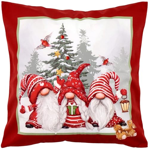 Espamira Kissenbezug Weihnachten 40x40 Wichtel Kissenhülle Dekokissen...