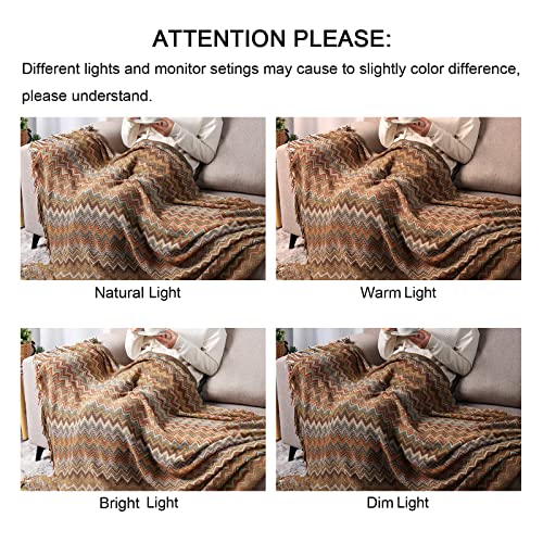 Lifein Knitted Boho Throw Blanket For Couch - Soft Spring Farmhouse Boho Throws, Cozy Knit Small Lightweight Blankets & Throws With Tassels For Home Decor,Bed,Chair,Sofa (Bohemia Chartreuse, 50*60'') #TOP6