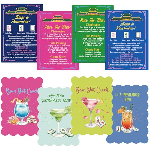 Mahjong Shuffler Cards Set-8 PCS Wall & Cocktail Theme PVC Tiles