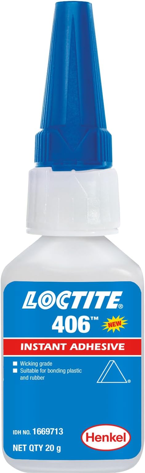 406 20G | Instant Adhesive | Cyanoacrylate Adhesive | Transparent Liquid | Low Viscosity | Fast Fixturing of Plastics & Elastomers | Cures with Humidity | Full Strength | Solvent Resistance