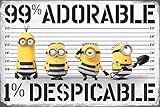 Pyramid International' 99% Adorable 1% Despicable Me 3' Maxi Poster, Plastic/Glass, Multi-Colour, 61...
