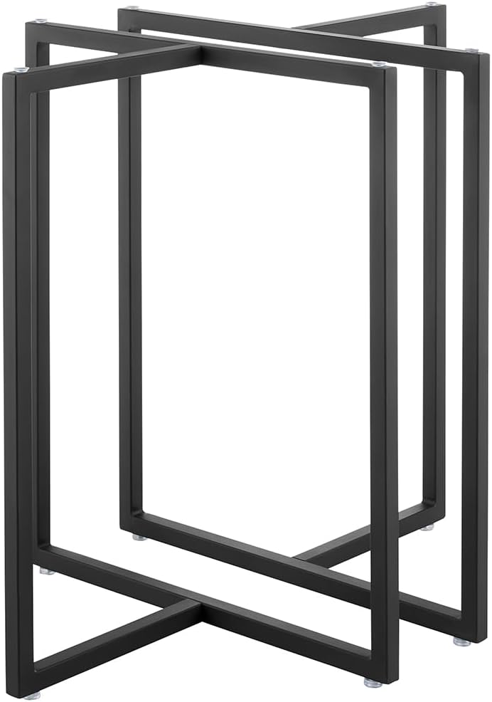 Euro Style Legend Table Base | Flexible Modular Twin Base Design for Dining or Home Office | Adjustable Leveling Feet & Floor Protection | Secure Pads for Table Tops |Black