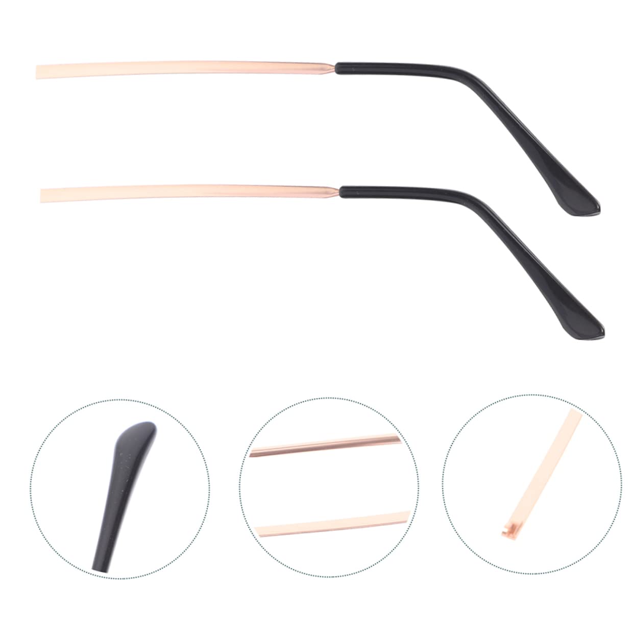 DOITOOL 8paires Branches De Lunettes Universelles Métal Accessoires Élégants Pour Remplacement De Bras De Lunettes Confortables Et Antidérapantes Idéales Doré