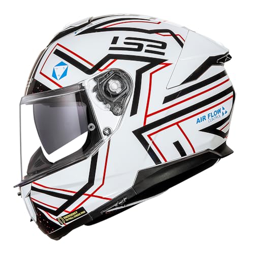 Capacete Ls2 FF808 Stream Maze Branco e Preto Tamanho:56