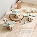 ibwaae Wooden Airplane Toys Set for Toddlers, Air Transport Vehicles Play Set Baby Push Car Toys for Babies Montessori Toy for Baby Gift