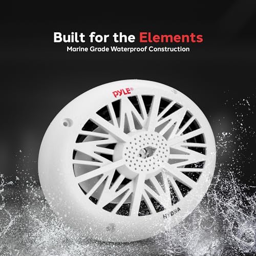 Image of Pyle 6x9 Inch Dual Marine Speakers - 2 Way Waterproof and Weather Resistant Outdoor Audio Stereo Sound System with 260 Watt Power, Poly Carbon Cone and Cloth Surround - 1 Pair - PLMR692