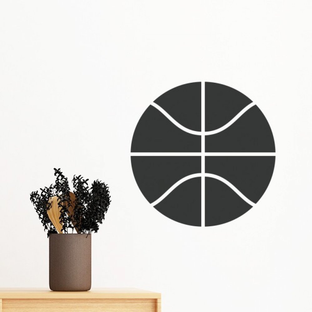 Sticker mural basket-ball géométrique amovible 70cm pour déco de chambre