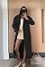 Muchpow Women's Long Trench Coat Double Breasted Lapel Oversized Windproof Overcoat with Belt(Black,X-Large)