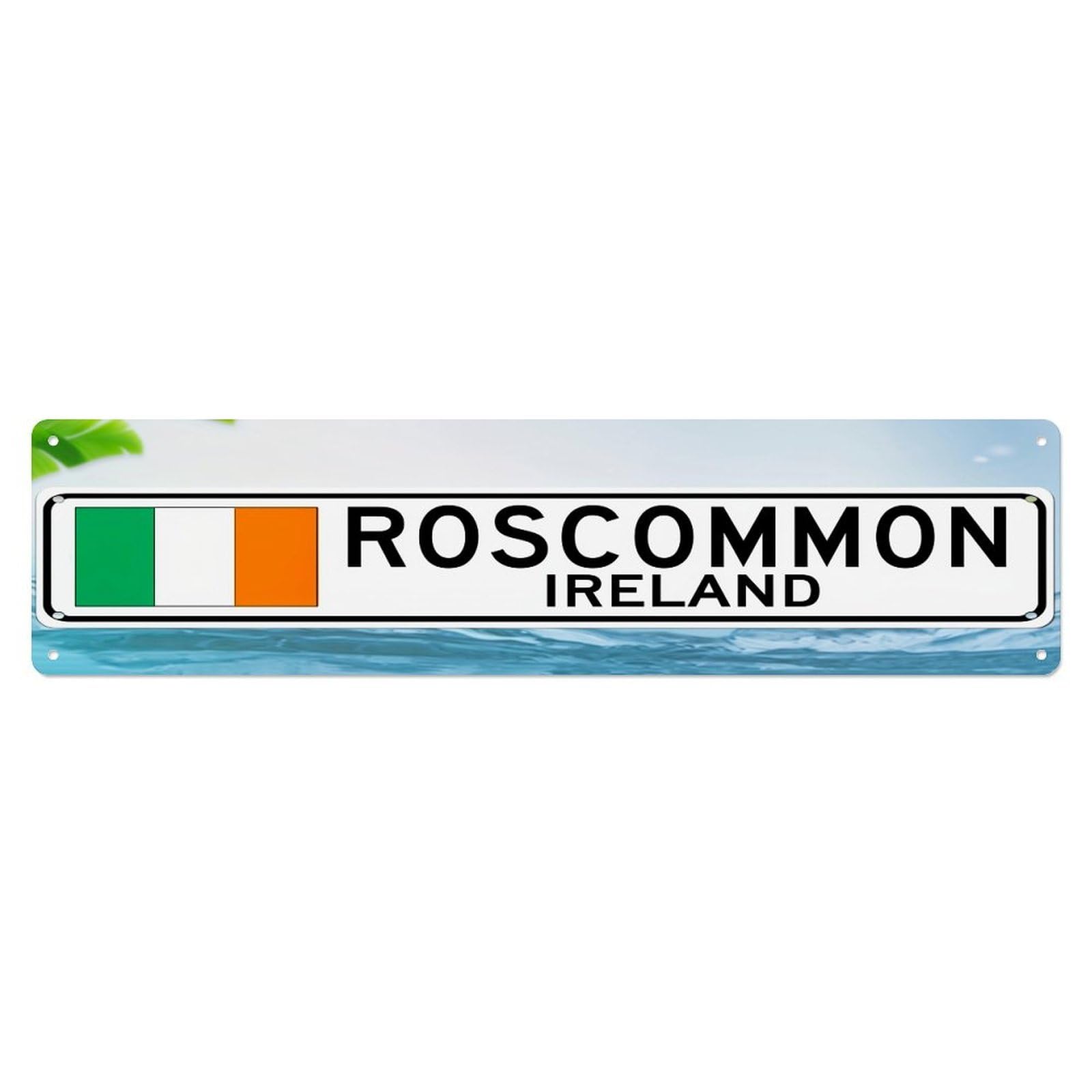Jdyansheng Vintage Roscommon Ireland Flag Design Tin Sign Metal Poster Metal Signs For Home Man Cave Bar Cafe Kitchen Laundry Room Wall Decorations 4X16 Inches
