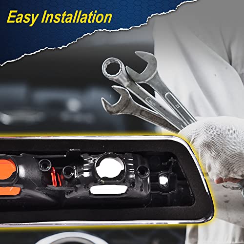 Pit66 Clear Third Brake Light, Compatible With Ford F150 Truck 2009 2010 2011 2012 2013 2014 High Mount Stop Light #TOP6