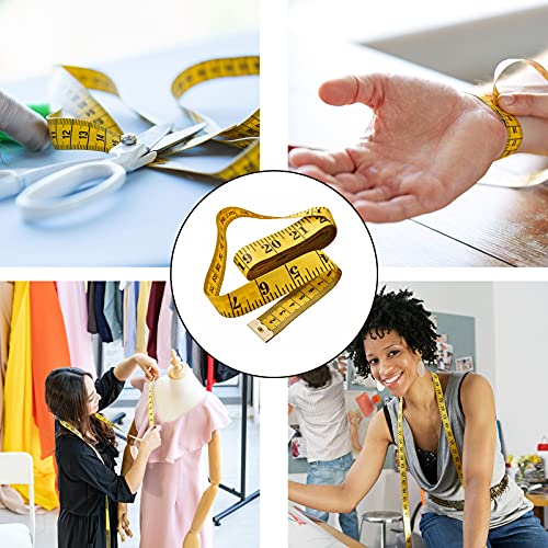 Body Measuring Tape, 1.5m Dual Sided Tape Measure for Body Measuring, Soft Measuring Tape Ruler for Cloth Fabric Tailor and Sewing, Yellow