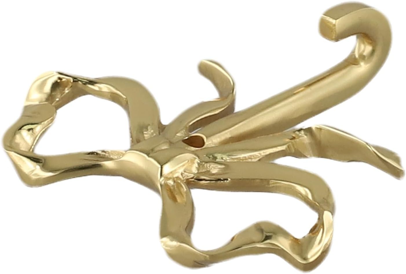 Gold Bow Knot Wall Hooks Brass Decorative Towel Robe Coat Hook for Bathroom Bedroom Kitchen Elegant Space Saving Home Organization Hanger(S 1PC)