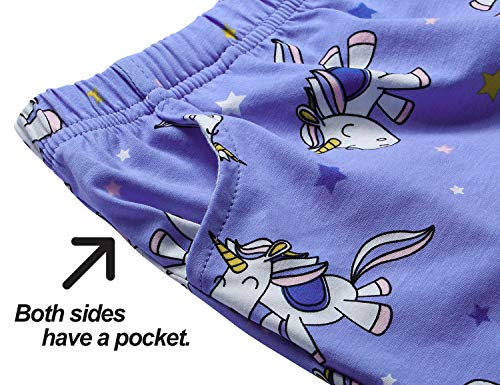 Cozchique Girls Unicorn Pajamas - 100% Cotton Short Sleeve Tee & Shorts Summer Jammies Set Sleepwear Size 10 #TOP5