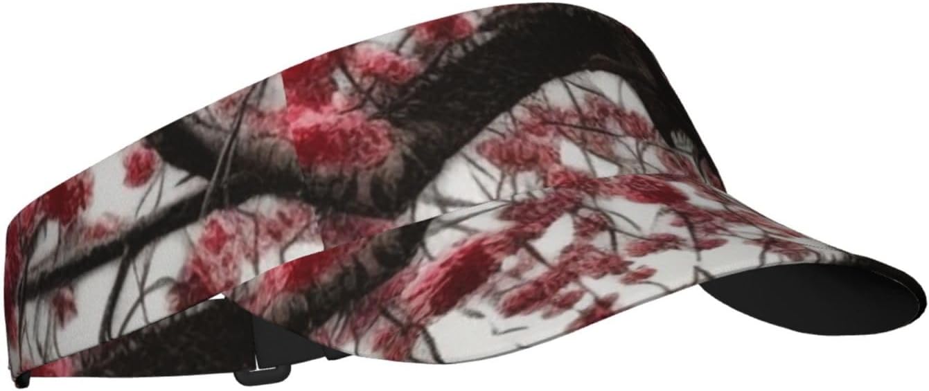 Sport Sun Visor Hats Japanese Cherry Tree Adjustable Empty Top Baseball Cap for Women Men Sun Protection Cap Hats