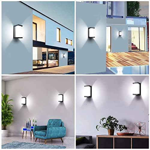 Juyace Porch Lights Outdoor Wall Sconce 18W 1800Lm 6000K Modern Led Porch & Patio Lights Aluminum Exterior Light Fixture Matt Black Ip65 Waterproof #TOP4