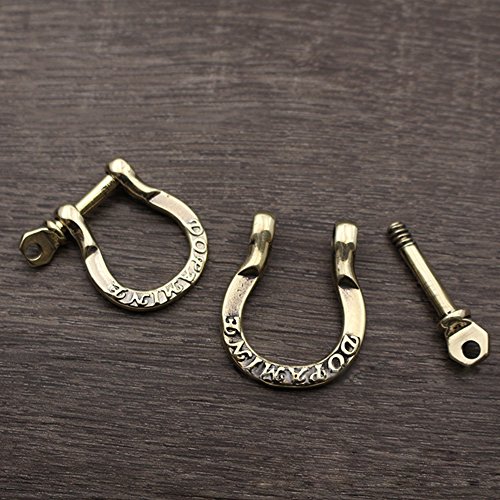 Yes Time 4 Pcs Screw Pin Shackle Horseshoe Shape D Ring Key Ring Diy Leather Craft Accessories #TOP4