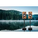 GlaXfi BSP-24 BSP24-01W-00 ガラス振動板 ブックシェルフスピーカー ペア Hi-Fi ハイレゾ クリア サウンド 木製 ホームシアター オーディオ ピアノ クラシック オーケストラ HiViグランプリ受賞