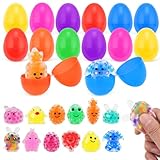 Mljsh 12 Pack Prefilled Easter Eggs with Squeeze Toys Inside, Easter Basket Stuffers Easter Egg Fillers, Gift Exchange and Party Favors