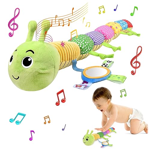 Herenear Juguete Musical de Peluche para Bebés, Oruga Musical para bebés, Juguete de bebé con Caja de música para bebés de Regalos a Partir de 0+ Mese