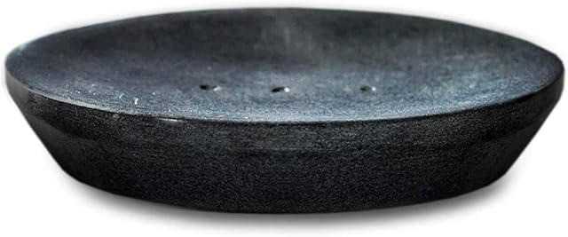 Indus Lifespace Handmade Indian Stone Soap Dish - Grey Soapdish - Bathroom Accessories for Sink, Tub or Shower - 12.7cm x 10.16cm