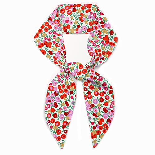 Purse, Head, Neck Scarf - Choose Length - Wiltshire Star Pink Skinny Scarf Headband, Handbag/Purse flair - Tana Lawn Cotton, Metallic Stars