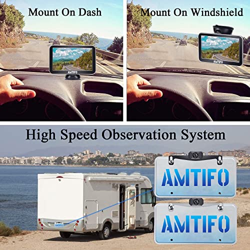 Amtifo Wireless Backup Camera Car Hd 1080P Wifi Rear View System 7 Inch Monitor Kit Truck Camper Rv Hitch Auto License Plate Back Cam W70 #TOP6