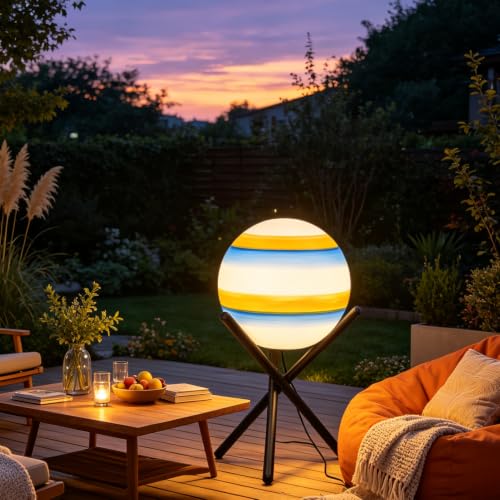 Image of Lightdot 13.8-in Globe Floor Lamp Waterproof Outdoor Patio Floor Lamp, 10W